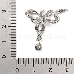 Brass Micro Pave Clear Cubic Zirconia Fold Over Clasps&nbsp;KK-C075-50P