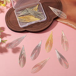 16Pcs 4 Colors Brass Filigree Pendants&nbsp;KKC-TA0001-08B