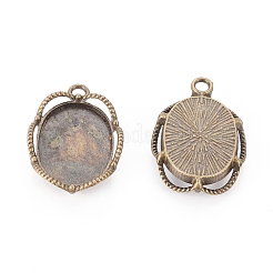 Tibetan Style Alloy Pendant Cabochon Settings&nbsp;TIBEP-0581-AB-LF