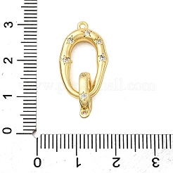 Rack Plating Brass Micro Pave Clear Cubic Zirconia Fold Over Clasps&nbsp;KK-K392-48G