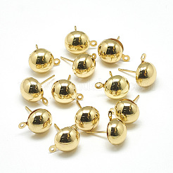 Brass Stud Earring Findings&nbsp;X-KK-T032-004G