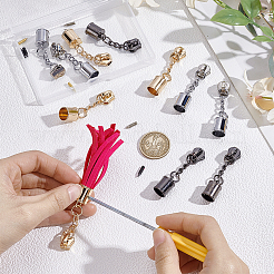 12Pcs 3 Colors Zinc Alloy Cord Ends&nbsp;HJEW-PH02426