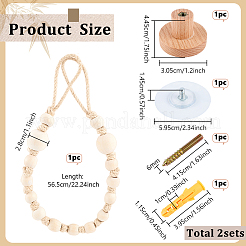 Wooden Beaded Wall-mounted Tissue Roll Holder&nbsp;AJEW-WH0752-254