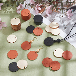 240Pcs 3 Colors Natural Poplar Wood Pendants&nbsp;WOOD-PH0003-69