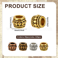 120Pcs 4 Colors Tibetan Style Alloy Beads&nbsp;FIND-PH0028-84