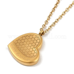 304 Stainless Steel Heart Pendant Necklaces&nbsp;NJEW-N055-14G
