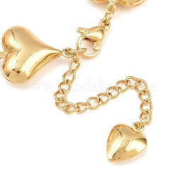 304 Stainless Steel Heart Link Chain Bracelets for Valentine's Day Gift&nbsp;BJEW-D359-17A-G