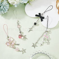 4Pcs 4 Styles Acrylic Mobile Straps&nbsp;HJEW-SC0002-10