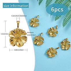 6Pcs 304 Stainless Steel Pendants&nbsp;STAS-SZ0003-57