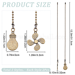2 Sets Alloy Ceiling Fan Pull Chain Extenders&nbsp;FIND-CP0001-80