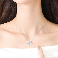 Brass & Alloy Pave Clear Cubic Zirconia Pendant Necklaces&nbsp;WG9D488-01