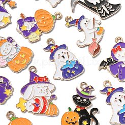 40Pcs 10 Styles Halloween Theme Alloy Enamel Pendants&nbsp;ENAM-CJ0004-77