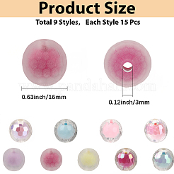 135Pcs 9 Colors Transparent Acrylic Beads&nbsp;TACR-PA0001-04