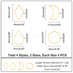 32Pcs 8 Style 304 Stainless Steel Linking Rings&nbsp;STAS-UN0041-35