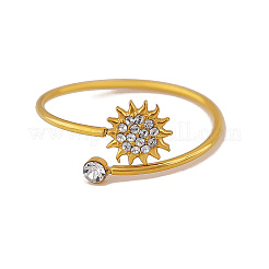 304 Stainless Steel Micro Pave Clear Cubic Zirconia Cuff Open Rings for Women&nbsp;WG6D6AE-01