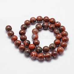 Natural Brecciated Jasper Bead Strands&nbsp;G-G735-35-8mm