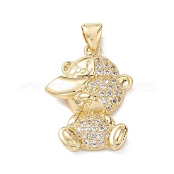 Brass Micro Pave Cubic Zirconia Pendants&nbsp;KK-M240-13G