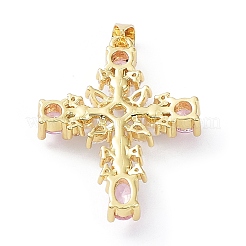 Brass Pave Cubic Zirconia with ABS Plastic Imitation Pearl Pendants&nbsp;KK-G467-01G