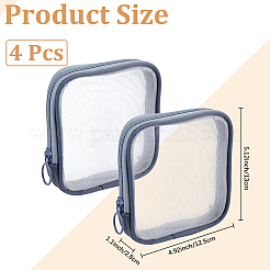 4Pcs Nylon Mesh and Polyester Fiber Cosmetic Zipper Storage Clutch Bags&nbsp;ABAG-CN0001-57B