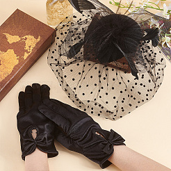 1 Pair Bowknot Pattern Gloves&nbsp;AJEW-GA0006-47A