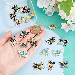 20Pcs 10 Styles Insect Series Alloy Enamel Pendants&nbsp;ENAM-PH0002-83