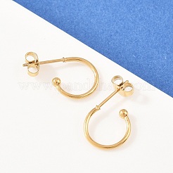 C-Shaped 304 Stainless Steel Stud Earrings&nbsp;EJEW-Z154-01G-01