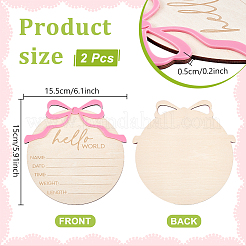 Wooden Baby Growth Commemorative Card&nbsp;AJEW-WH0752-055A