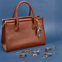 5Pcs 5 Style Gemstone Keychain&nbsp;KEYC-NB0001-68