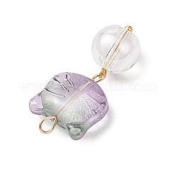 7Pcs 7 Colors Glass Pendants&nbsp;PALLOY-JF04244-02