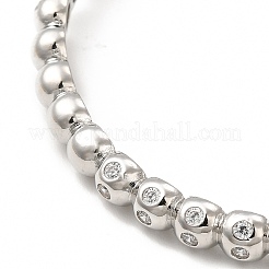 Clear Cubic Zirconia Beaded Cuff Bangle with Clasps&nbsp;BJEW-E073-08P