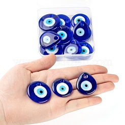 12Pcs 3 Style Handmade Lampwork Evil Eye Pendants&nbsp;LAMP-LS0001-15