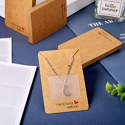 100Pcs Ractangle Kraft Paper Necklace Earring Display Cards&nbsp;AJEW-TA0001-26A