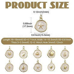 10Pcs 10 Styles Ocean Brass Enamel Pendants&nbsp;KK-CJ0005-89
