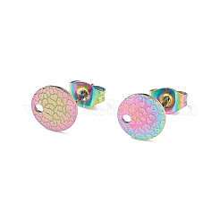 Ion Plating(IP)  304 Stainless Steel Ear Stud Findings&nbsp;STAS-O119-15B-M