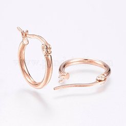 304 Stainless Steel Hoop Earrings&nbsp;X-EJEW-F105-12RG