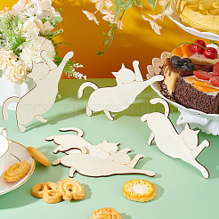 Cat Shape Unfinished Wood Cutouts&nbsp;WOOD-WH0029-48