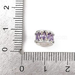 Column Rack Plating Brass Cubic Zirconia European Beads&nbsp;KK-L236-09S