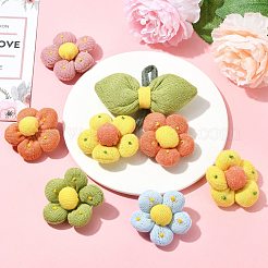 6Pcs 6 Styles Flower Cotton Brooches&nbsp;JEWB-CJ0001-72
