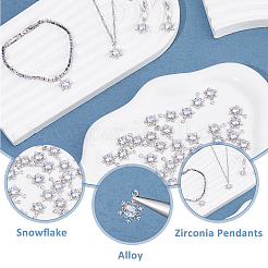 40Pcs Alloy Cubic Zirconia Pendants&nbsp;ZIRC-FH0001-43