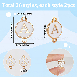 52Pcs 26 Styles Alloy Enamel Letter Links Connector Charms&nbsp;ENAM-SC0006-61B
