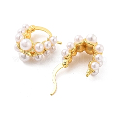 Rack Plating Brass ABS Imitation Pearl Hoop Earrings&nbsp;EJEW-M029-02G
