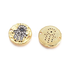 Brass Micro Pave Cubic Zirconia Links Connectors&nbsp;ZIRC-G161-34