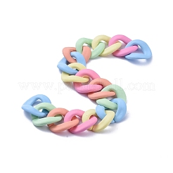 Handmade Opaque Spray Painted Acrylic Curb Chains&nbsp;AJEW-JB00613