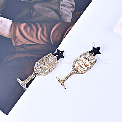 Goblet with Happy New Year Acrylic Dangle Stud Earrings&nbsp;FS-WG98AAA-01