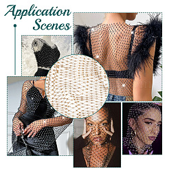 Polyester Rhinestones Fabric&nbsp;DIY-WH0578-42B