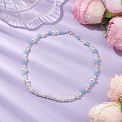 Acrylic Pearl & Luminous Beaded Necklaces for Women&nbsp;NJEW-JN04909