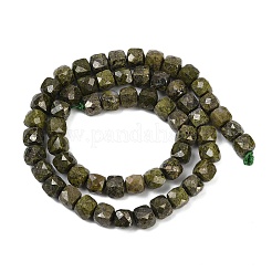 Natural Epidote with Pyrite Beads Strands&nbsp;G-H078-C41-6mm