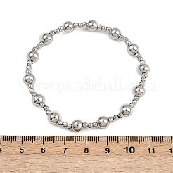 6Pcs 6 Styles Brass Round Beads Stretch Bracelets for Women&nbsp;BJEW-D357-04G