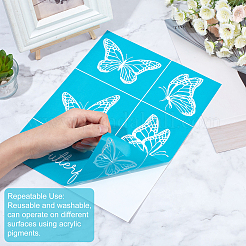 1 Sheet Butterfly Pattern Self-Adhesive Silk Screen Printing Stencil&nbsp;DIY-GF0004-06