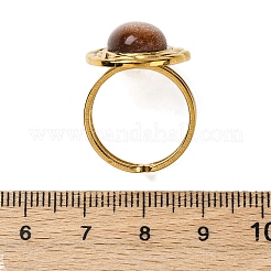 Oval Synthetic Goldstone Finger Rings&nbsp;RJEW-M063-01G-19